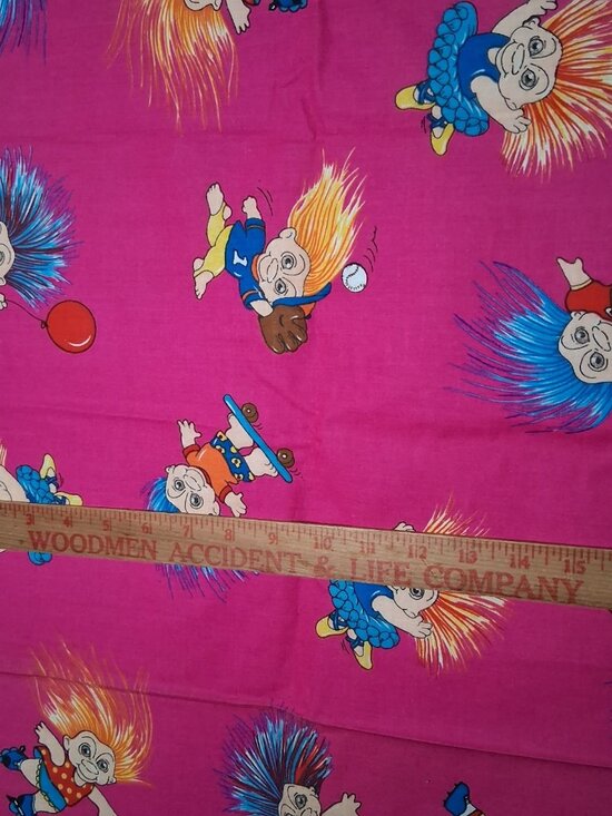 Troll Fabric Pink California Trolls Marcus Bros Sewing Material 1 Yard x 45.5" - Picture 4 of 13